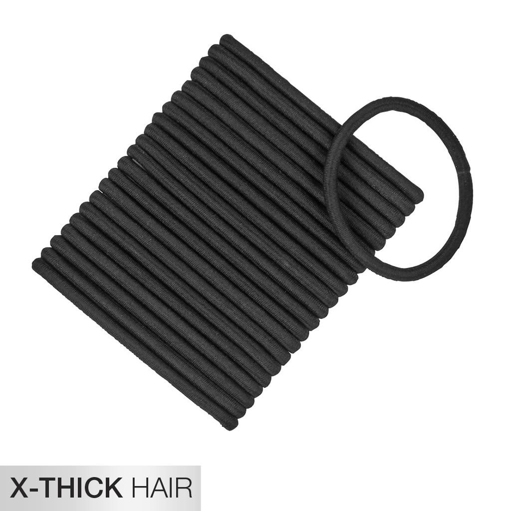 X-Thick Hair 2X Stronger Black Hair Ties 22pk - No Damage®